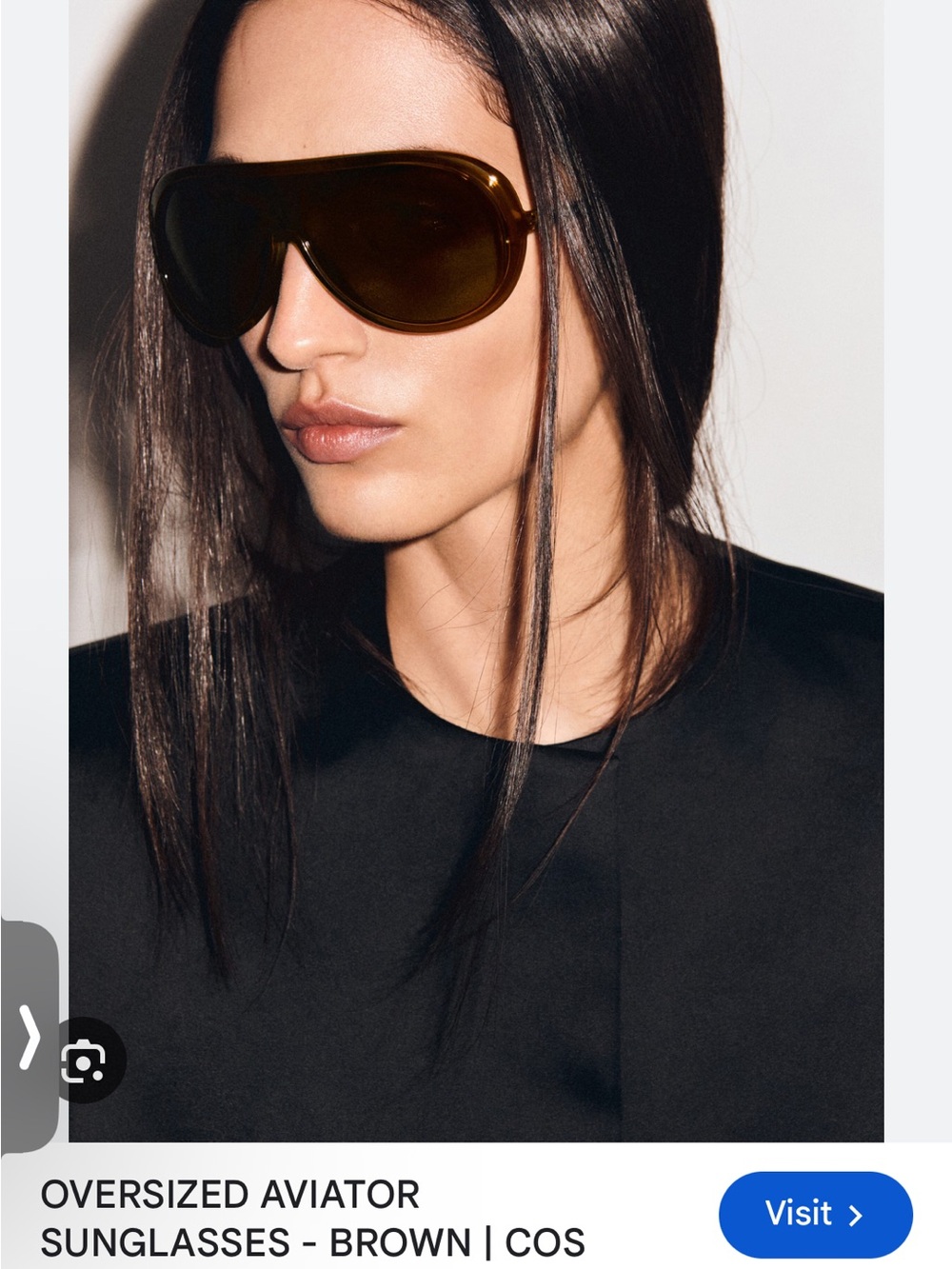 💄COS Oversized Aviator Sunglasses - Amber Brown NEW